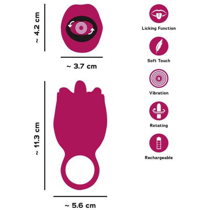 Wibrator oralny Oral Fun (You2Toys) – silikonowe usta, wirujący język, 8 trybów