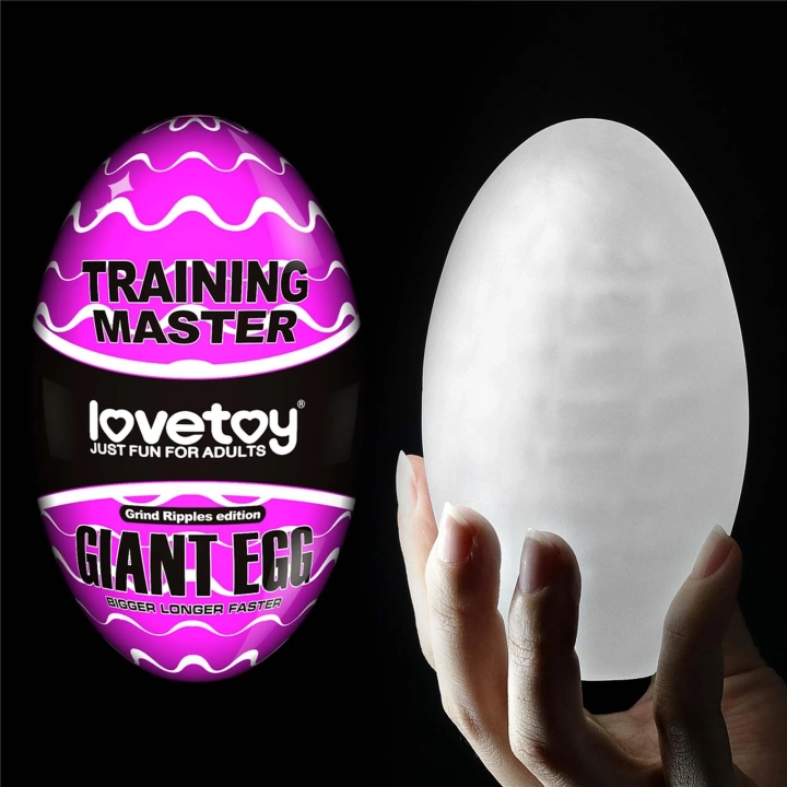 Masturbator męski Giant Egg Ripples - TPE, długość 13 cm, elastyczny rękaw