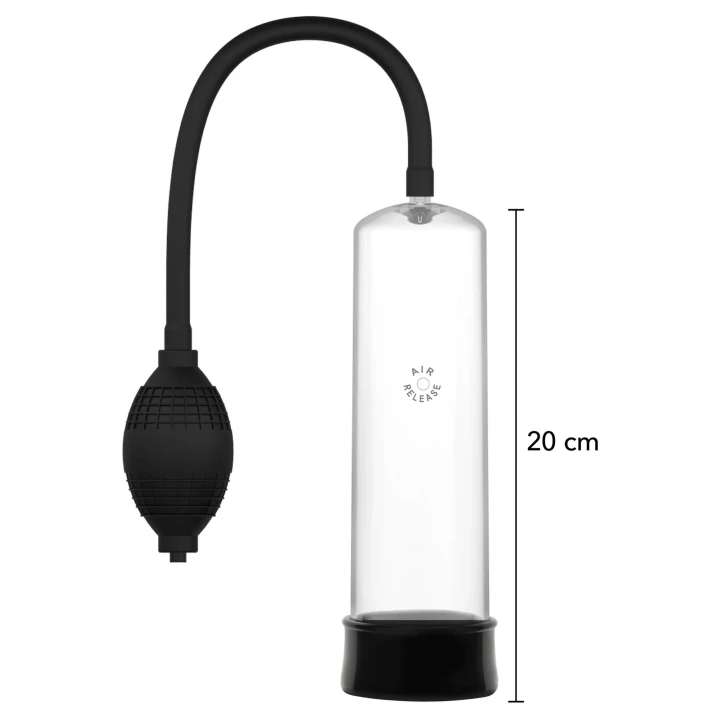 Pompka próżniowa do penisa FUSION X, przezroczysta, z kontrolą ciśnienia, 20 cm