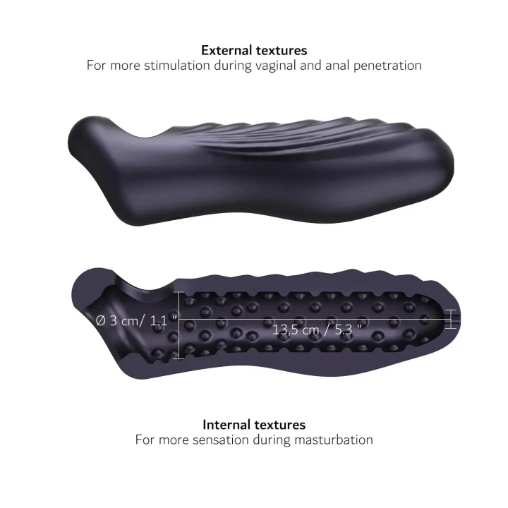 Masturbator 2-w-1 RYZER Max Black Plum — silikon XL, regulowane podciśnienie, IPX7