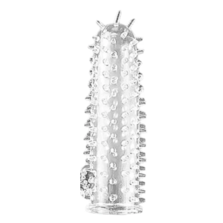 Rękaw na penisa LoveSecret LS39, żebrowany, przezroczysty, długość 12,5 cm, średnica 3,5 cm