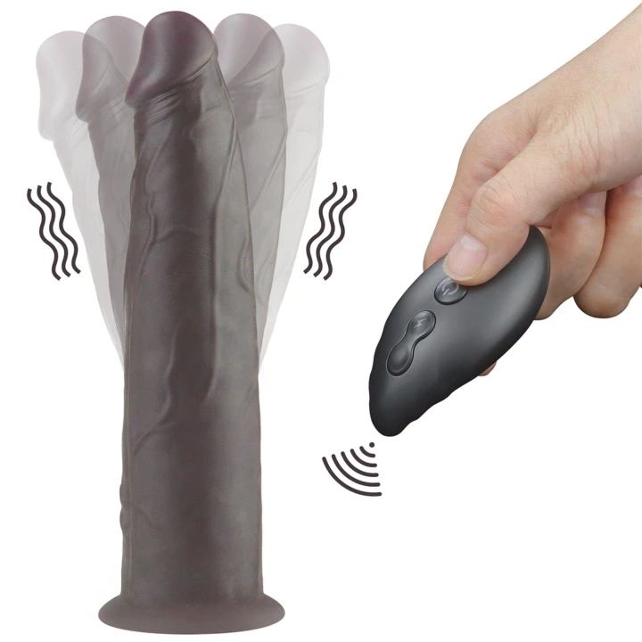 Dildo Lovetoy Dual Layer - 9 cali, zdalnie sterowany, 10 trybów wibracji i rotacji