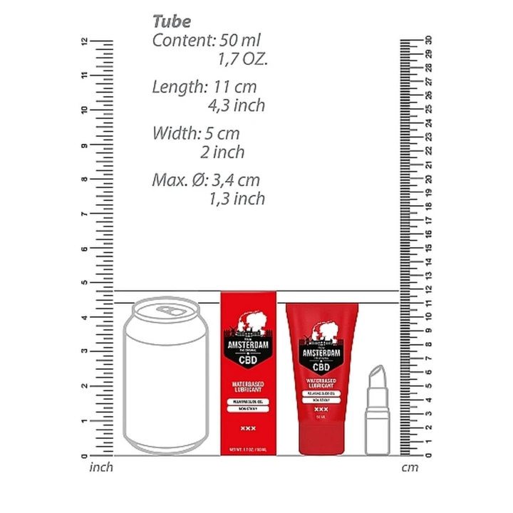 Lubrykant wodny CBD Amsterdam - Nawilżający, beztłuszczowy, dermatologicznie testowany, 50 ml