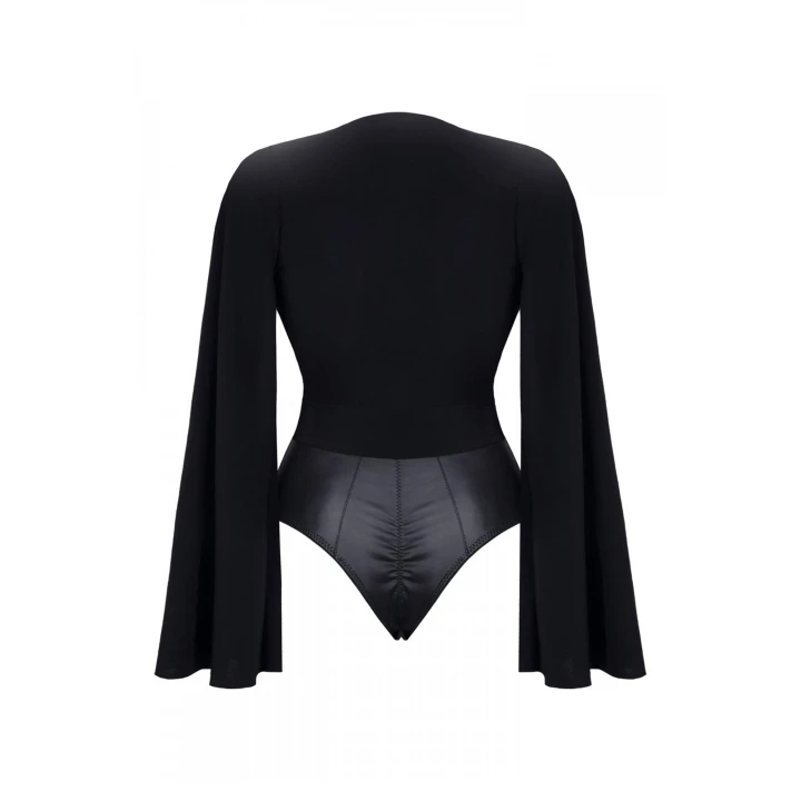 Body eleganckie DEMONIQ Kolekcja Cash Baby ALEXIS001, czarne, dzianina i wetlook, S-L