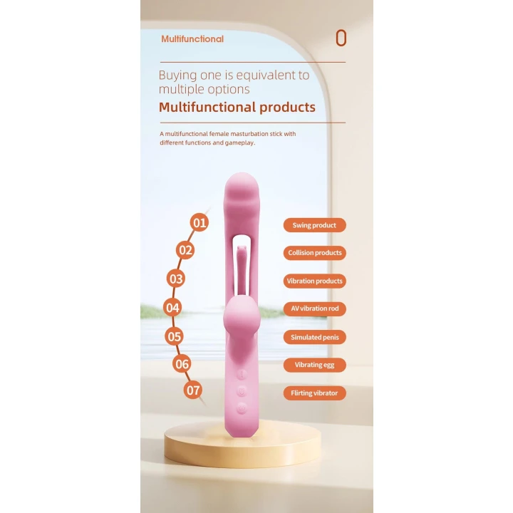 Wibrator Corse, silikonowy, 36 funkcji wibracji i tappingu, ładowanie USB