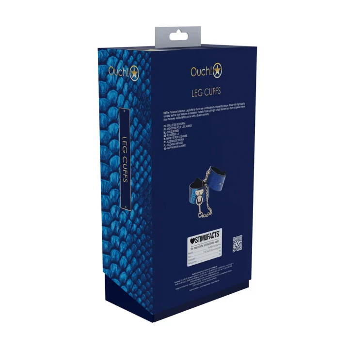 Kajdanki do nóg - Kolekcja Florence marki Ouch! - Regulowane, Skóra, Eleganckie