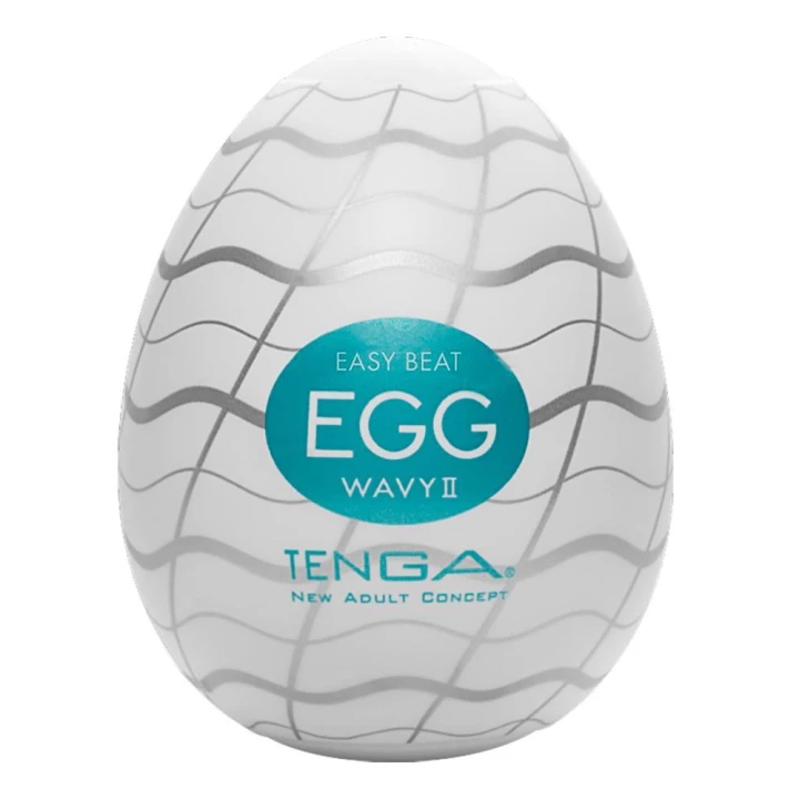 Masturbator jednorazowy Tenga Egg Wavy II - Ultraelastyczny rękaw, długość 7 cm
