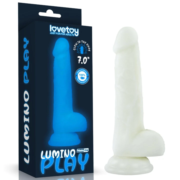 Dildo Lumino Play | Silikon platynowy, fluorescencyjny, realistyczna faktura