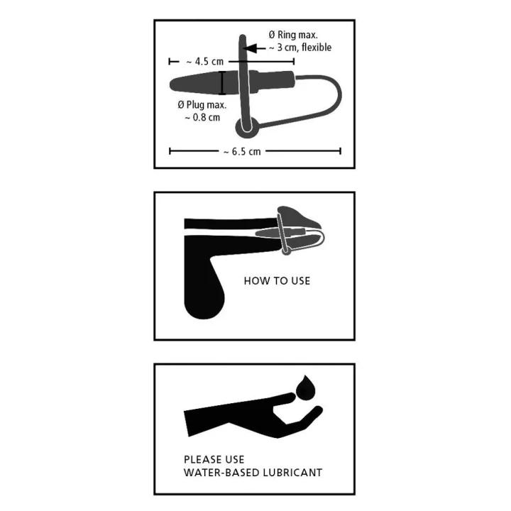 Dylatator do cewki moczowej z pierścieniem silikonowym, 4,5 cm, elastyczny – seria Exquisite