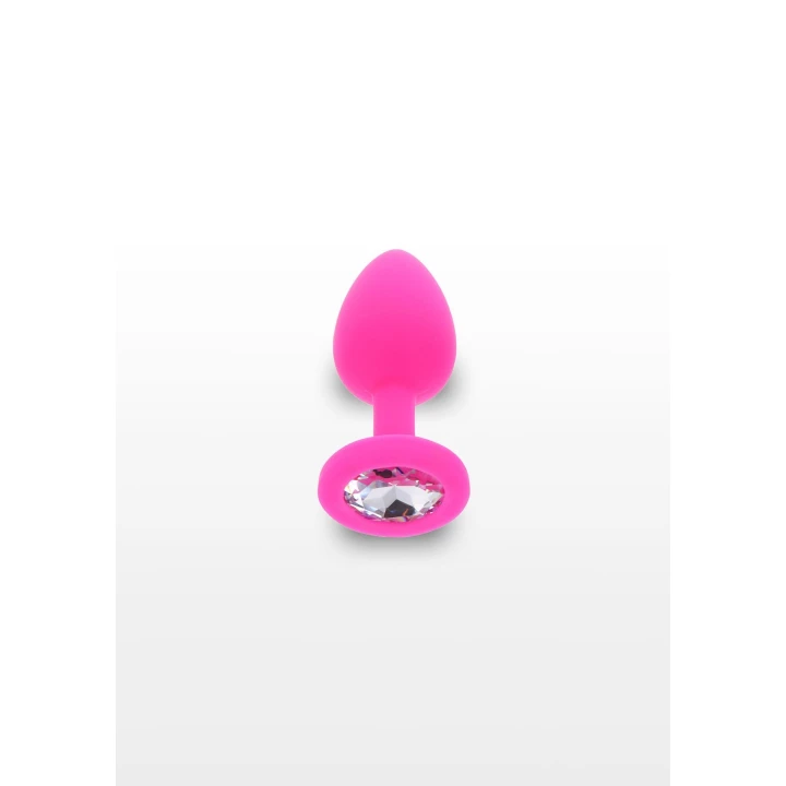 Korek analny TOYJOY Diamond Booty Jewel, silikonowy, 7 cm, różowy