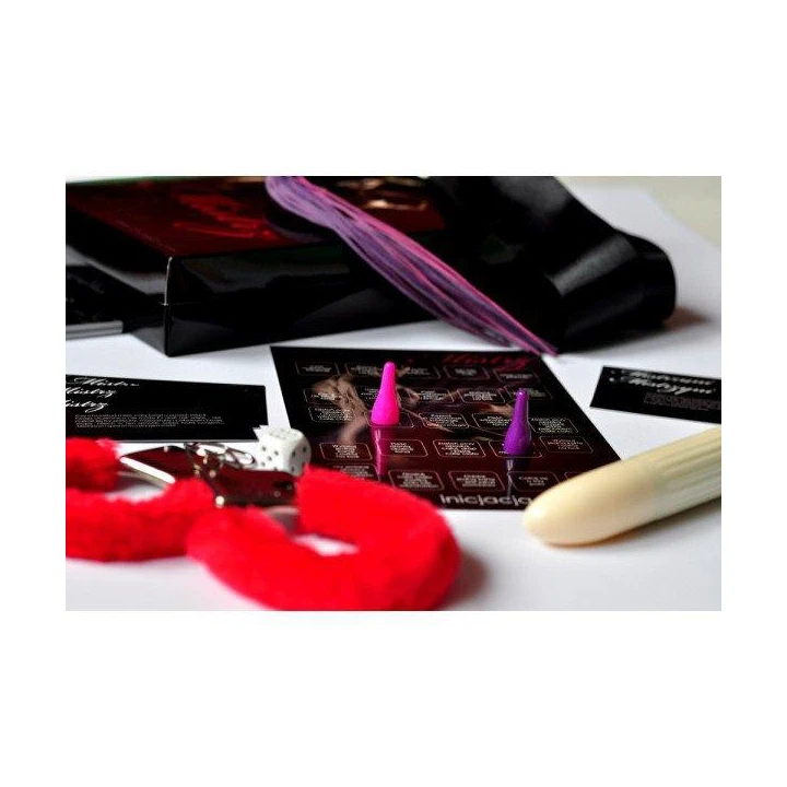 Gry erotyczna Gry-Gra MISTRZ, zmysłowy pejczyk, kajdanki z futerkiem, wibrator