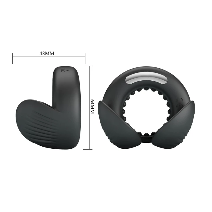 Pierścień wibrujący, Pretty Love, silikon, 6,4cm, wodoodporny, stymulacja krocza