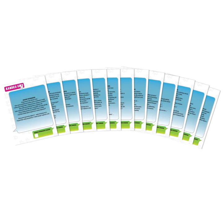 Gra miłosna SMS – Grajmy Razem, 12 zadań, kolorowe karty, wygodna wersja przenośna