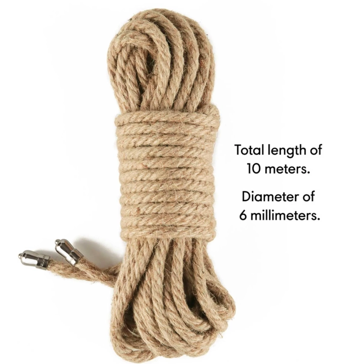 Lina bondage, Rebellion Reign Rustic Hemp, naturalne konopie, 10 m, szorstka tekstura
