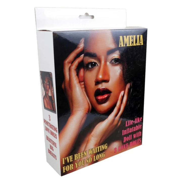 Lalka miłości Amelia - Naturalnych rozmiarów, z nadrukowaną twarzą, 3 otwory