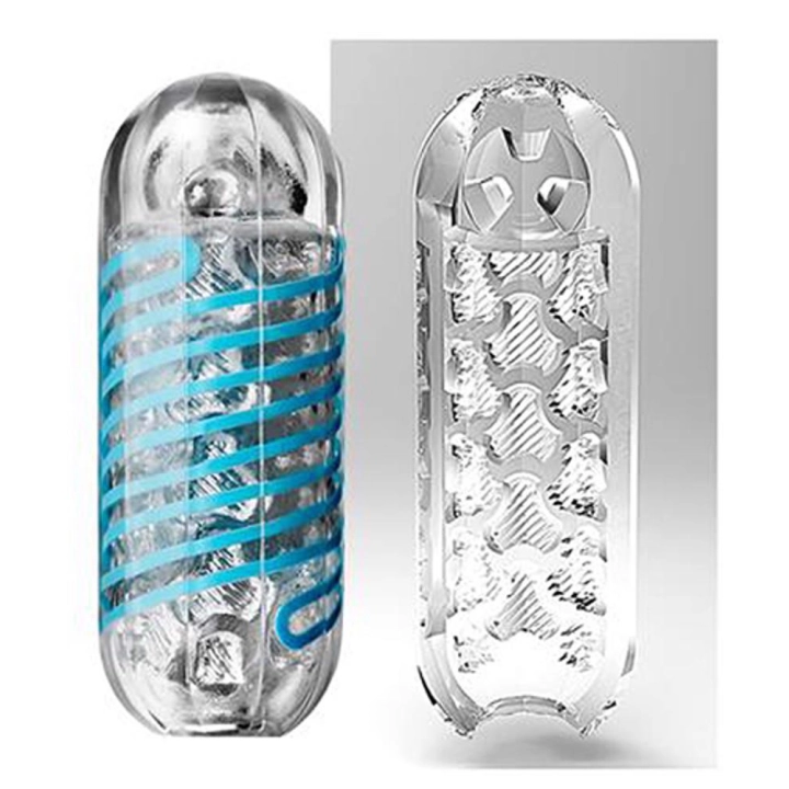 Masturbator Tenga Spinner Tetra — przezroczysty, obracający się, wielokrotnego użytku