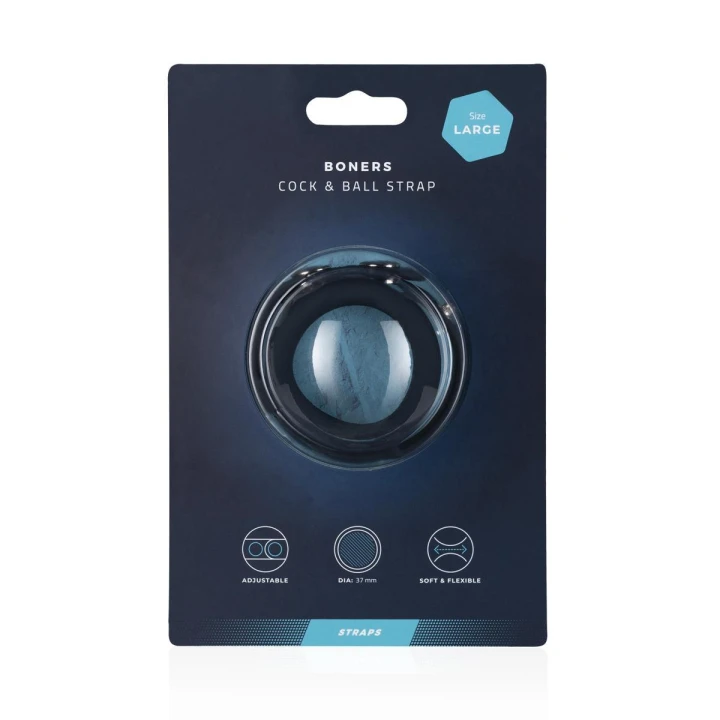 Pierścień na penisa Boners L, regulowany, z miękkiego silikonu, max. średnica 6 cm