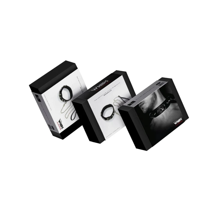 Wiązania męskie WHIPS, regulacja 42-50 cm, skóra bydlęca, smycz 120 cm