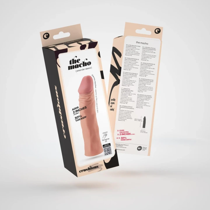 Rękaw penisa Crushious The Macho – 18,5 cm długości, 4,3 cm średnicy, realistyczny materiał