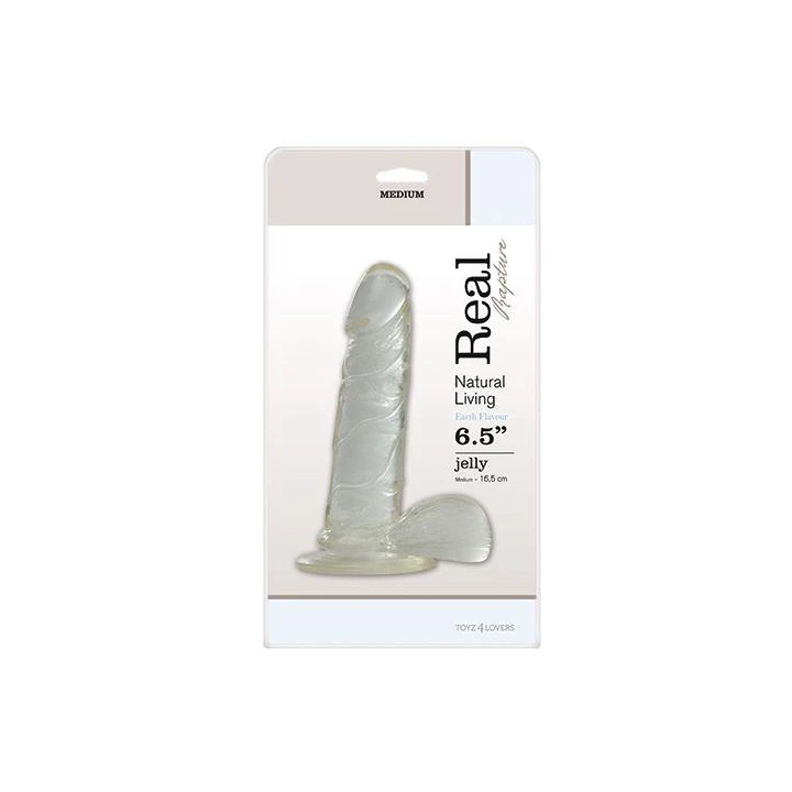 Dildo - Real Rapture, żelowe, przezroczyste, realistyczne żyłki, 6,5"
