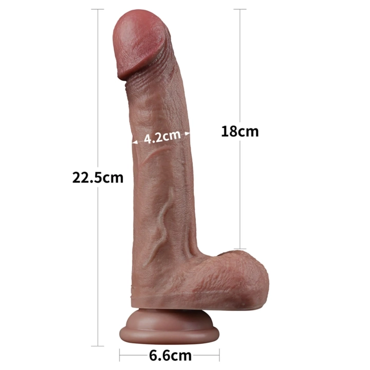 Dildo Premium Natural Cock 9'' - Dwuwarstwowy silikon, przyssawka, realistyczne odczucia