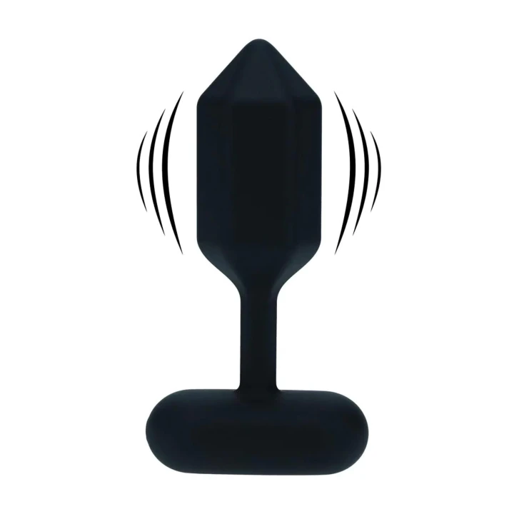 Korek analny - Heksagonalny, Wibrujący, Silikonowy, 11,7 cm, Czarne