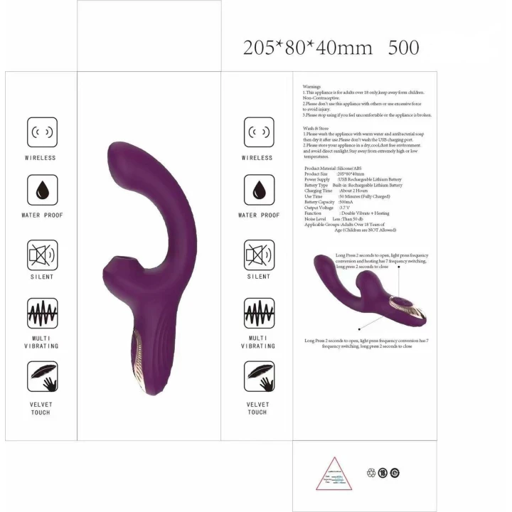 Wibrator Lila - silikonowy, 7 trybów wibracji, funkcja podgrzewania