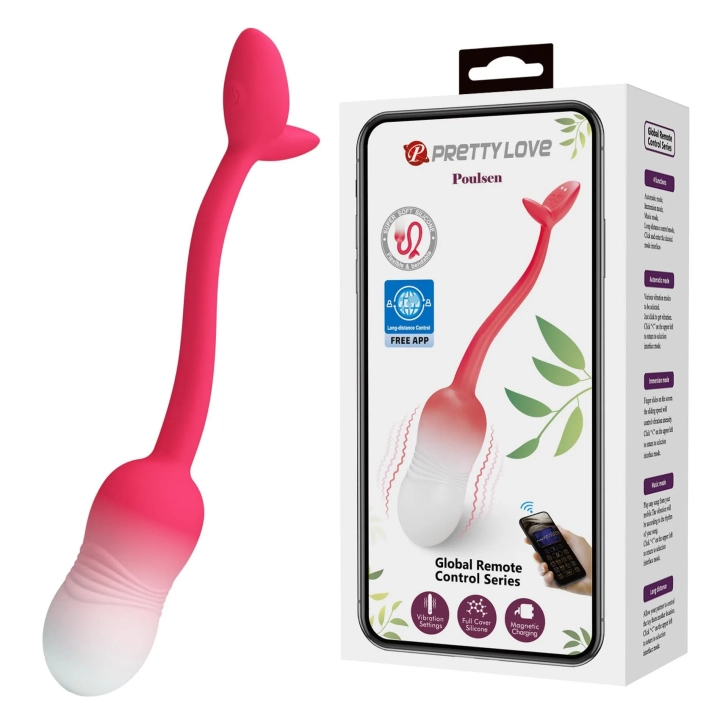 Wibrator jajkowy PRETTYLOVE, 3,3 cm, sterowanie aplikacją, 12 trybów wibracji