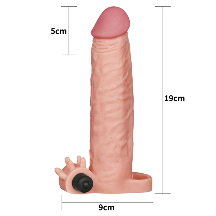 Nakładka wibracyjna na penisa Vibrating Pleasure X-tender, TPE, 5 cm przedłużenie