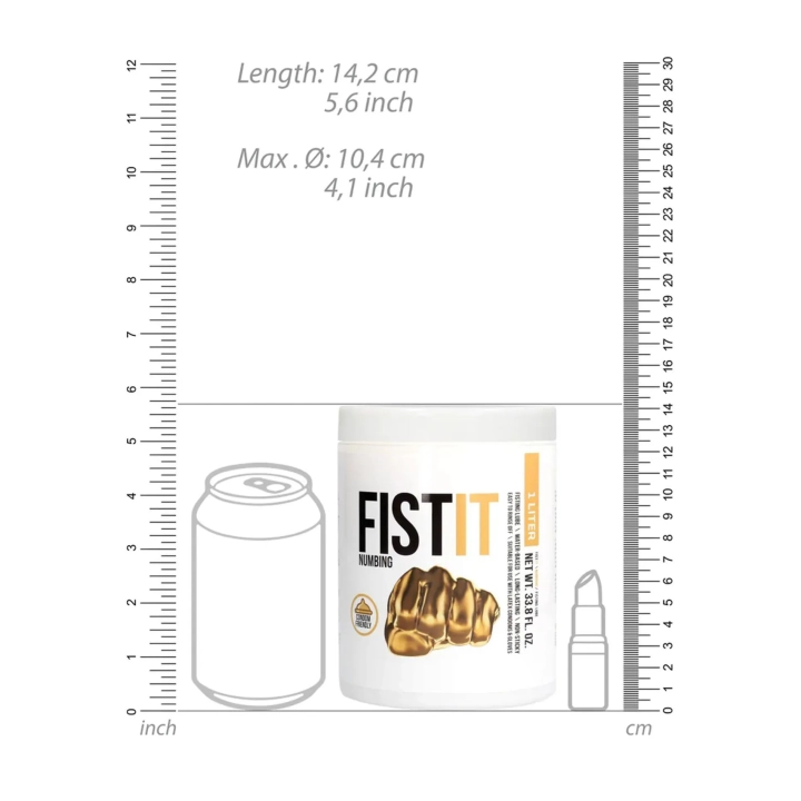 Lubrykant znieczulający Fist It, 1000 ml, na bazie wody, kompatybilny z prezerwatywami