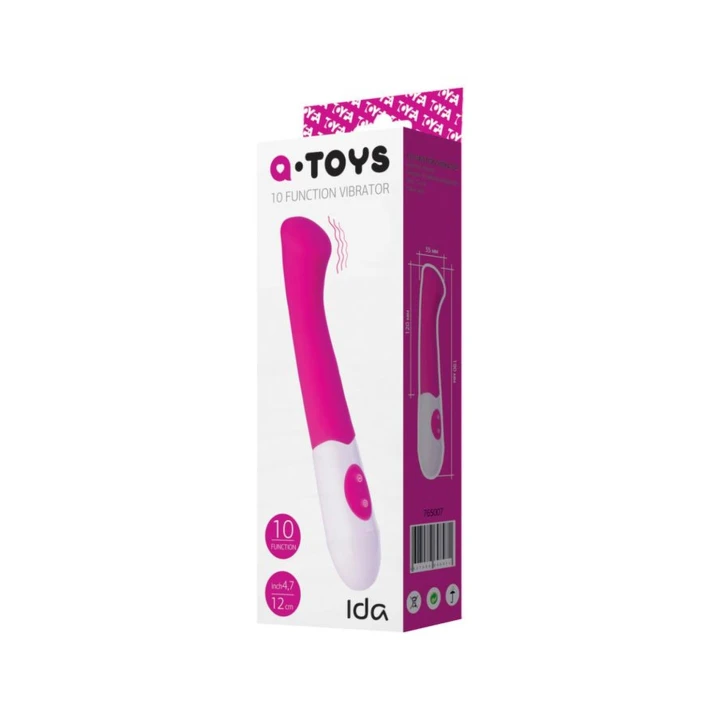Wibrator, A-TOYS Ida, silikonowy, 19 cm, 10 trybów wibracji, ergonomiczny design