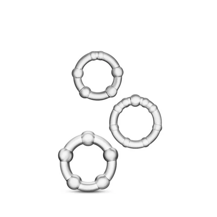 Pierścień erekcyjny TPE Clear, elastyczny, 3 rozmiary, przezroczysty