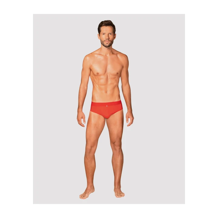 Slipki Boldero OBSESSIVE MEN – czerwone, klasyczny fason, przezroczysta siateczka, elastyczne materiały