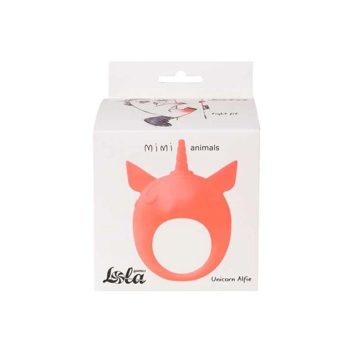 Pierścień wibracyjny - MiMi Animals, silikon, hipoalergiczny, pomarańczowy, 1 tryb wibracji