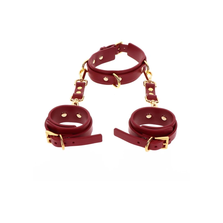 Kołnierz i mankiety na nadgarstki TABOOM D-RING Deluxe | Skóra PU, Metal bez niklu