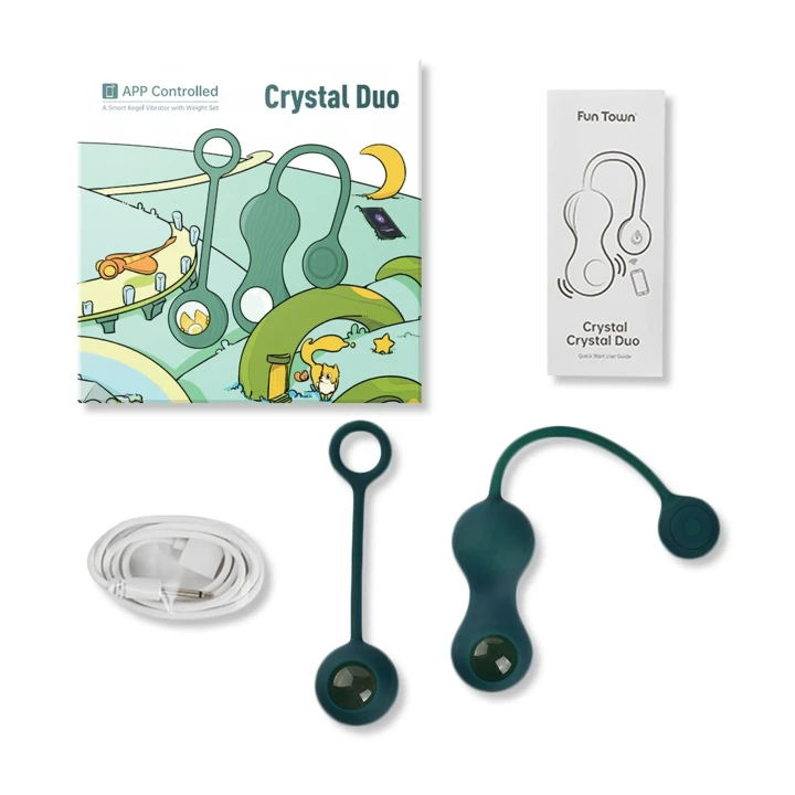 Wibrator Kegla Smart Crystal Duo - 2 tryby kontroli, zestaw ciężarków, aplikacja