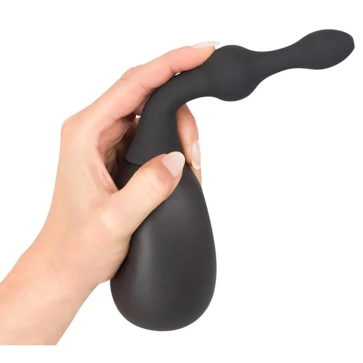Prysznic analny Black Velvets – 23,5 cm, silikon z powłoką PU, 200 ml