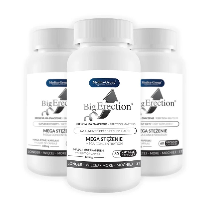 Suplement diety BigErection - 60 kapsułek, zwiększa erekcję, energię seksualną, kontrola wytrysku