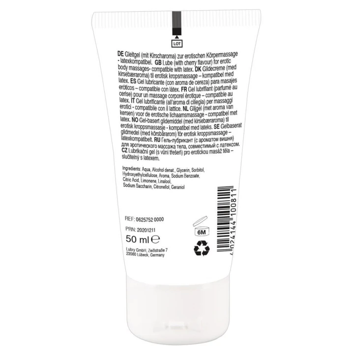 Żel do masażu intymnego Lick it! Wiśniowy, wegański, 50 ml