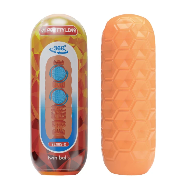 Masturbator PRETTY LOVE - VENUS-X, TPR/ABS, podwójne kulki stymulujące, elastyczna struktura