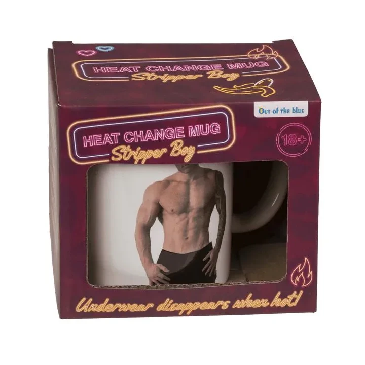 Kubek termiczny Stripper Boy – efekt zmian grafiki, 350 ml, kamionka