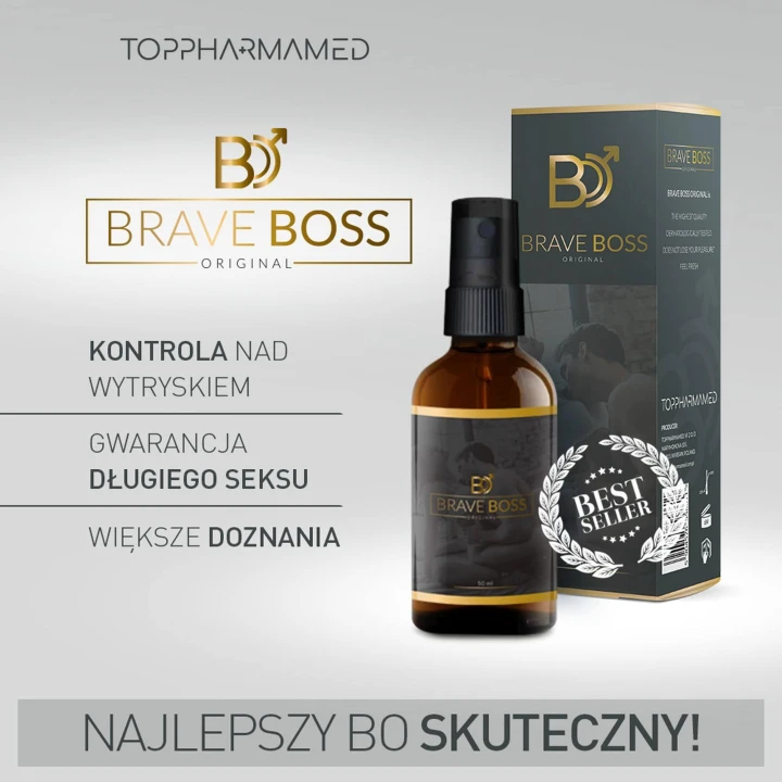 Preparat do opóźnienia wytrysku BRAVE BOSS 50 ml – Skuteczna formuła GMP, Bestseller