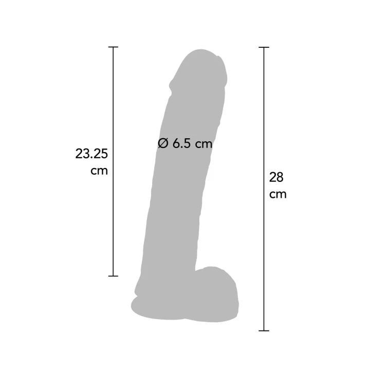 Dildo 11 cali z kulkami TOYJOY, realistyczny, z PVC, średnica 6.5 cm