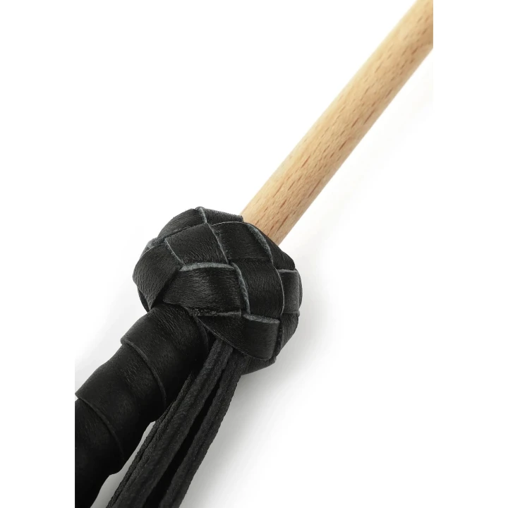 Laska BDSM EXTREME by HIDDEN DESIRE, 60 cm, drewno bukowe, skóra owcza