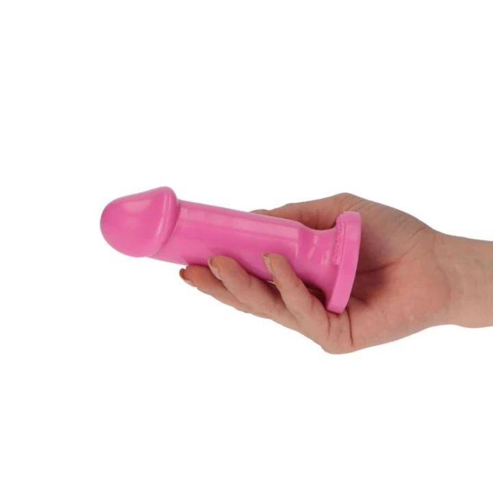 Dildo Gino Pink 10.5 cm, średnia średnica, przyssawka do stabilizacji