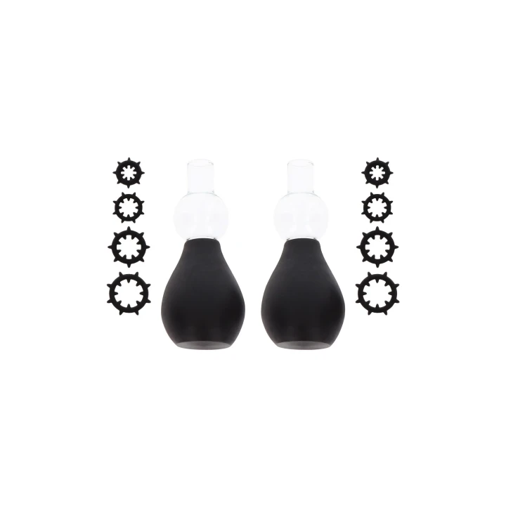 Powiększacze sutków TABOOM z 8 pierścieniami, silikon, długość 6,5 cm