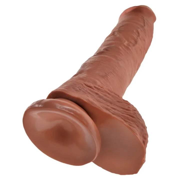 Dildo King Cock 10 cali, 5,1 cm średnica, z przyssawką, tan