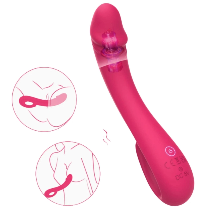 Wibrator G-Spot Vibey – Kinky Pleasure, gięty 90° silikonowy, magnetyczne USB