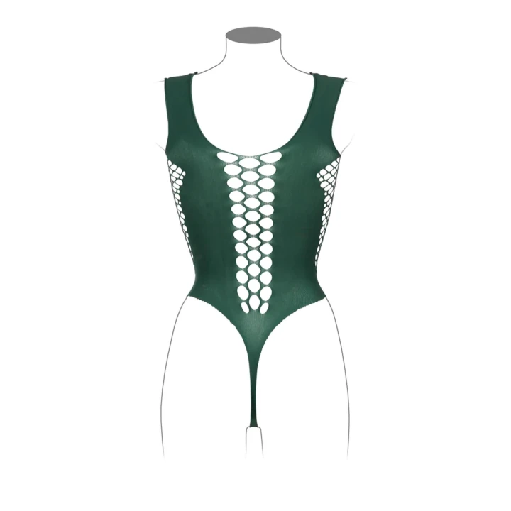 Body LE DESIRE typu teddy z głębokim dekoltem V, 92% Nylon, 8% Spandex, One Size