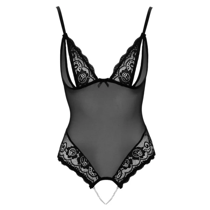 Body COTTELLI LINGERIE z otwartymi miseczkami, perłowym naszyjnikiem, Powernet